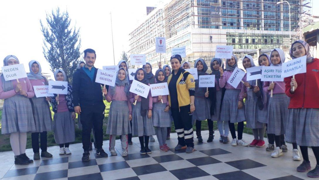 Fatma Zehra İmam Hatip Anadolu Lisesi Öğrencileri "Dünya Tuza Dikkat Haftası" İle İlgili Etkinlik Yaptı.